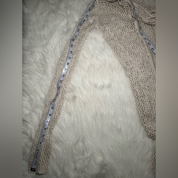 Bohemian Open-Knit Crotchet Cream Duster Cardigan, Size Medium/Large - Picture 8 of 8